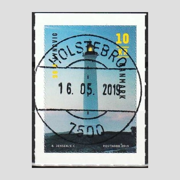 FRIMRKER DANMARK | 2019 - AFA 1966 - Fyrtrne - 10,00 Kr. flerfarvet - Pragt Stemplet Holstebro