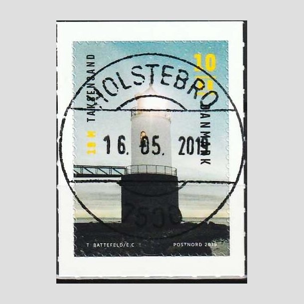 FRIMRKER DANMARK | 2019 - AFA 1968 - Fyrtrne - 10,00 Kr. flerfarvet p klip - Pragt Stemplet Holstebro