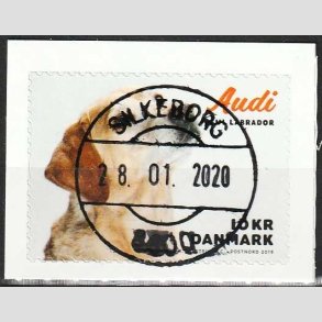 FRIMRKER DANMARK | 2019 - AFA 1973 - Min hund. - 10,00 kr. flerfarvet - Pragt Stemplet 