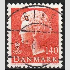 FRIMRKER DANMARK | 1980 - AFA 698 - Dronning Margrethe - 140 re orange - Lux Stemplet Give