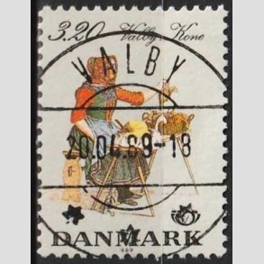 FRIMRKER DANMARK | 1989 - AFA 936 - Folkedragter - 3,20 Kr. flerfarvet - Pragt Stemplet Valby (Pragtmrke)