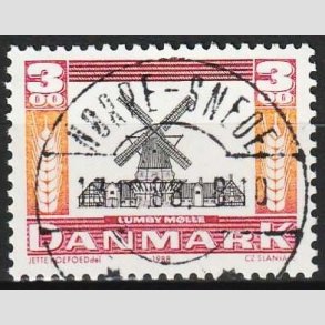 FRIMRKER DANMARK | 1988 - AFA 919 - Gamle mller - 3,00 Kr. rd/orange/sort - Lux Stemplet Nrre-Snede