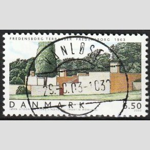 FRIMRKER DANMARK | 2002 - AFA 1335 - Danske boliger I. - 6,50 Kr. Fredensborg terrasser - Pragt Stemplet Vanlse