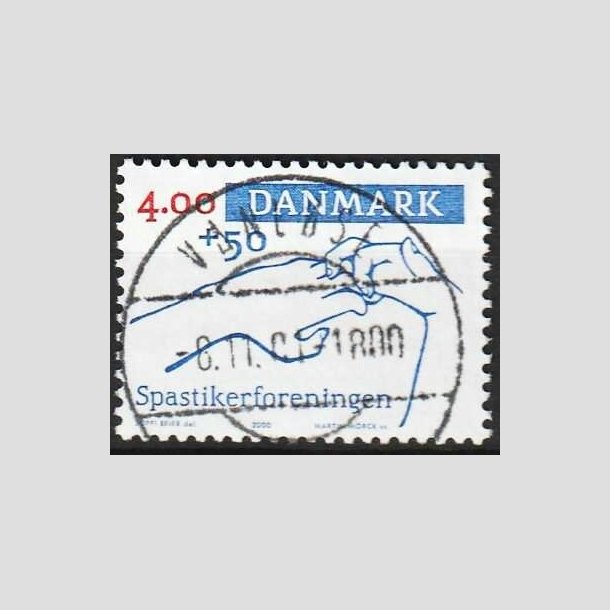 FRIMRKER DANMARK | 2000 - AFA 1263 - Spastikerforeningen - 4,00 Kr. + 50 re bl/rd - Pragt Stemplet Vanlse