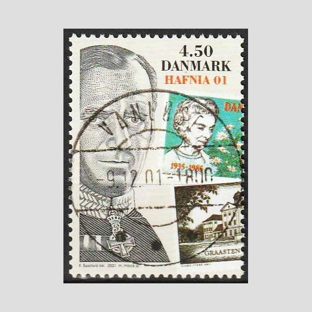 FRIMRKER DANMARK | 2001 - AFA 1295 - HAFNIA 01 UDSTILLING - 4,50 Kr. flerfarvet - Pragt Stemplet Vanlse