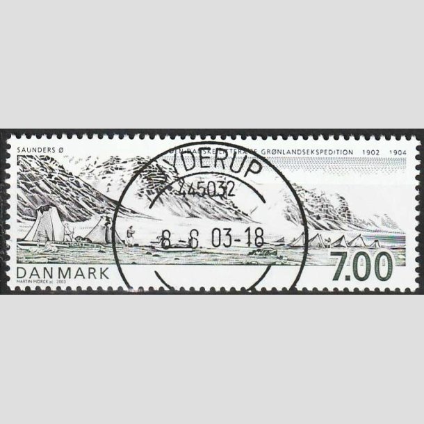 FRIMRKER DANMARK | 2003 - AFA 1347 - Grnlandsekspedition - 7,00 Kr. flerfarvet - Pragt Stemplet Jyderup