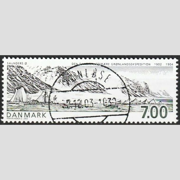 FRIMRKER DANMARK | 2003 - AFA 1347 - Grnlandsekspedition - 7,00 Kr. flerfarvet - Pragt Stemplet Vanlse