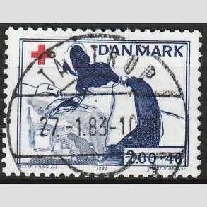 FRIMRKER DANMARK | 1983 - AFA 764 - Dansk Rde Kors - 2,00 Kr. + 40 re rd/bl - Pragt Stemplet