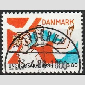 FRIMRKER DANMARK | 1985 - AFA 828 - Ungdomsr - 3,80 Kr. flerfarvet - Pragt Stemplet Jyderup