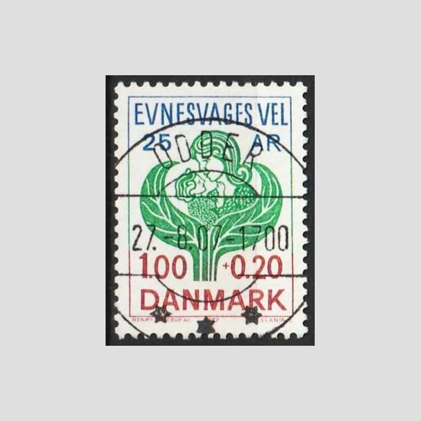 FRIMRKER DANMARK | 1977 - AFA 633 - Evnesvages vel - 1,00 + 0,20 Kr. bl/grn/rd - Lux Stemplet Odder