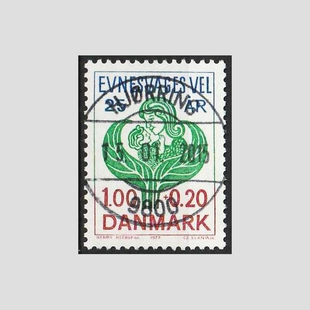 FRIMRKER DANMARK | 1977 - AFA 633 - Evnesvages vel - 1,00 + 0,20 Kr. bl/grn/rd - Lux Stemplet Hjrring