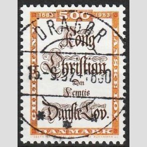 FRIMRKER DANMARK | 1983 - AFA 781 - Danske Lov 300 r. - 5,00 Kr. flerfarvet - Pragt Stemplet Dragr