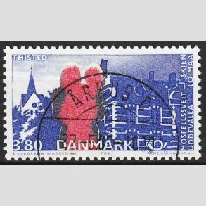 FRIMRKER DANMARK | 1986 - AFA 860 - Venskabsbyer - 3,80 Kr. rd/bl - Pragt Stemplet