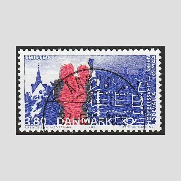 FRIMRKER DANMARK | 1986 - AFA 860 - Venskabsbyer - 3,80 Kr. rd/bl - Pragt Stemplet