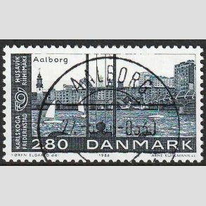 FRIMRKER DANMARK | 1986 - AFA 859 - Venskabsbyer - 2,80 Kr. bl - Pragt Stemplet Aalborg