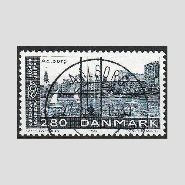 FRIMRKER DANMARK | 1986 - AFA 859 - Venskabsbyer - 2,80 Kr. bl - Pragt Stemplet Aalborg