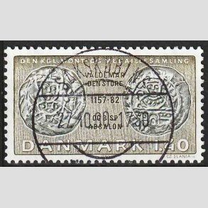 FRIMRKER DANMARK | 1980 - AFA 709 - Gamle danske mnter - 1,40 Kr. olivengrn/sortgrn - Lux Stemplet Sakskbing