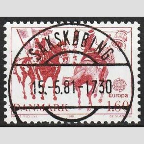 FRIMRKER DANMARK | 1981 - AFA 727 - Folklore - 1,60 Kr. rd - Lux Stemplet Sakskbing (Pragtmrke)