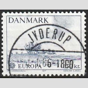 FRIMRKER DANMARK | 1977 - AFA 636 - Europamrke 1,30 Kr. bl - Lux Stemplet Jyderup