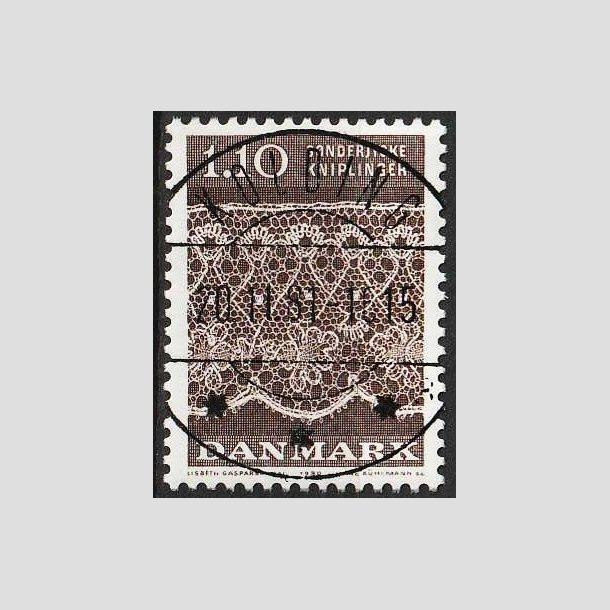 FRIMRKER DANMARK | 1980 - AFA 711 - Snderjyske kniplinger - 1,10 Kr. brun - Lux Stemplet Kolding (Pragtmrke)