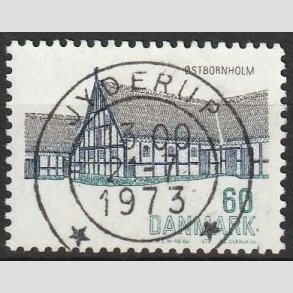 FRIMRKER DANMARK | 1972 - AFA 539 - Dansk bygningskunst - 60 re bl/grn/sort - Pragt Stemplet Jyderup