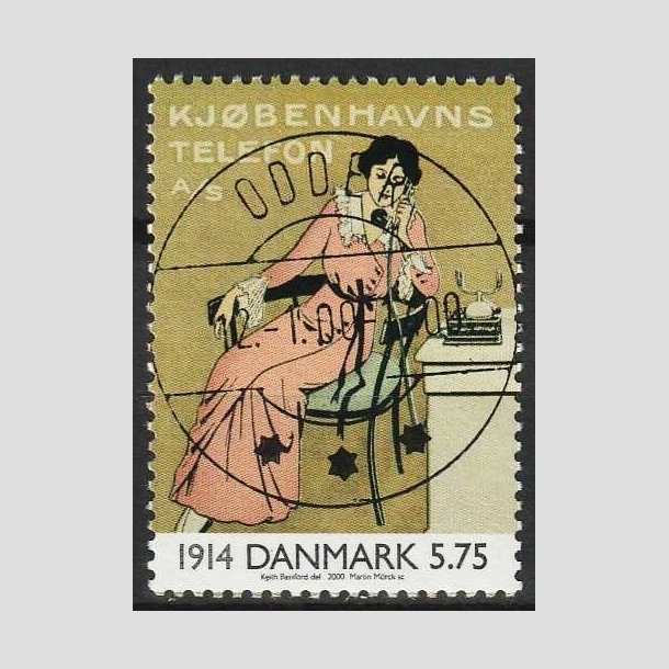 FRIMRKER DANMARK | 2000 - AFA 1238 - 1900-tallet serie 1 - 5,75 Kr. flerfarvet - Pragt Stemplet Odder