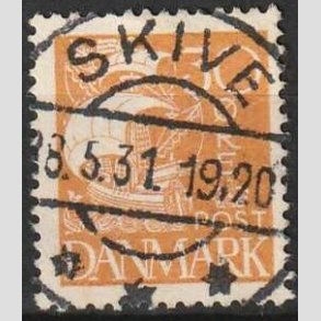 FRIMRKER DANMARK | 1927 - AFA 172 - Karavel 30 re gul - Lux Stemplet Skive