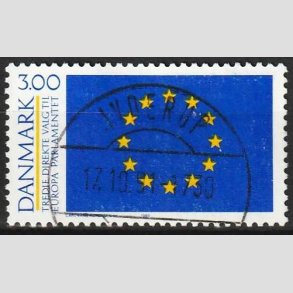 FRIMRKER DANMARK | 1989 - AFA 940 - Valg til EU Parlamentet - 3,00 Kr. bl/gul - Lux Stemplet Jyderup