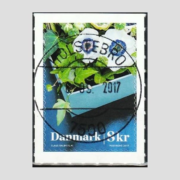 FRIMRKER DANMARK | 2017 - AFA 1919 - Vinterblomster - 8,00 Kr. flerfarvet - Lux Stemplet Holstebro