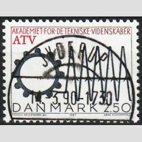 FRIMRKER DANMARK | 1987 - AFA 884 - Akademiet for Teknisk Videnskab - 2,50 Kr. sort/rd - Lux Stemplet Jyderup
