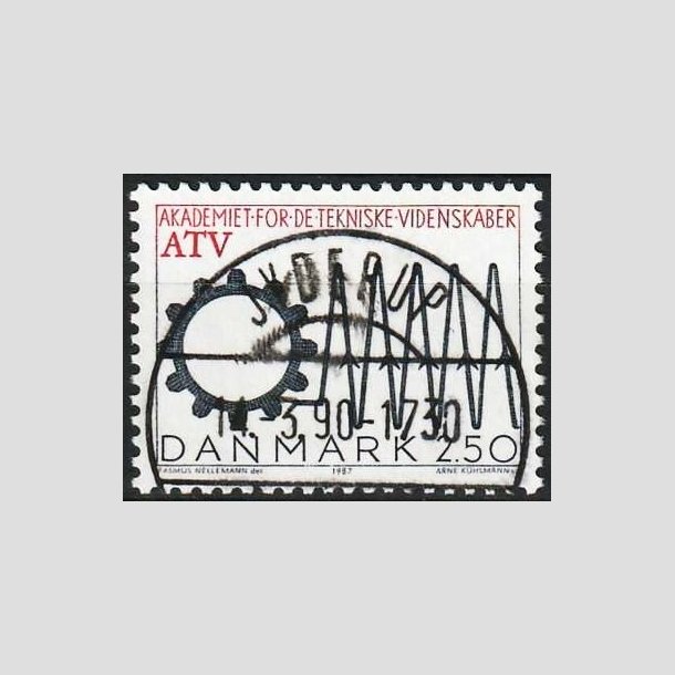 FRIMRKER DANMARK | 1987 - AFA 884 - Akademiet for Teknisk Videnskab - 2,50 Kr. sort/rd - Lux Stemplet Jyderup