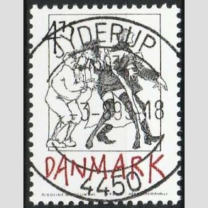 FRIMRKER DANMARK | 1992 - AFA 1030 - Danske tegneseriefigurer - 4,75 Kr. sort/rd - Pragt Stemplet Jyderup