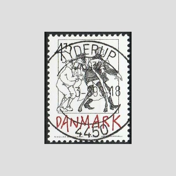 FRIMRKER DANMARK | 1992 - AFA 1030 - Danske tegneseriefigurer - 4,75 Kr. sort/rd - Pragt Stemplet Jyderup