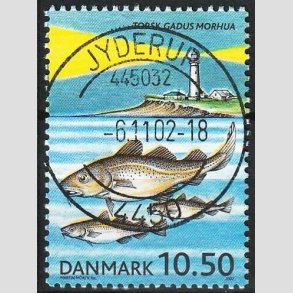 FRIMRKER DANMARK | 2002 - AFA 1327 - ICES 100 r - 10,50 Kr. flerfarvet - Pragt Stemplet Jyderup