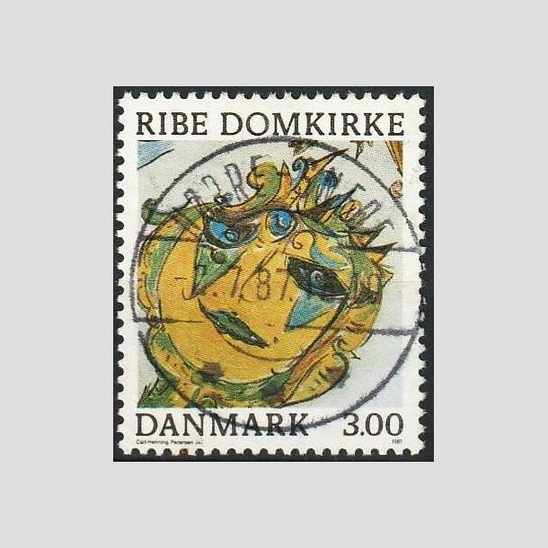 FRIMRKER DANMARK | 1987 - AFA 879 - Ribe Domkirke - 3,00 Kr. flerfarvet - Pragt Stemplet