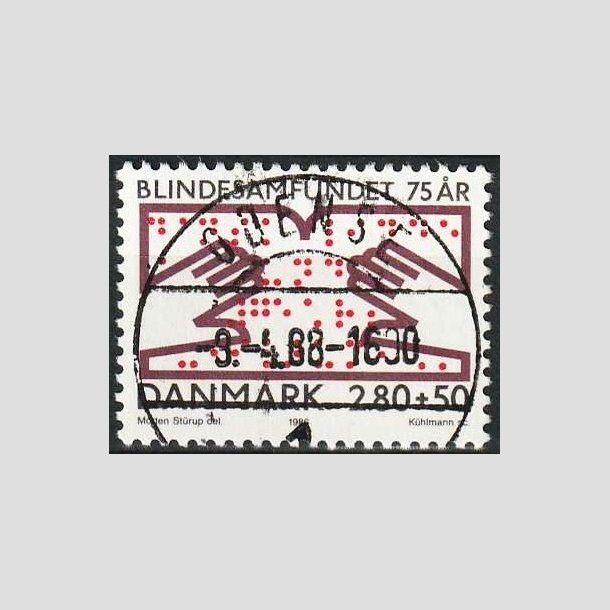 FRIMRKER DANMARK | 1986 - AFA 853 - Dansk Blindesamfund 75 r. - 2,80 Kr. + 50 re flerfarvet - Lux Stemplet