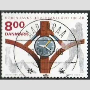 FRIMRKER DANMARK | 2011 - AFA 1676 - KBH Hovedbanegrd 100 r - 8,00 Kr. flerfarvet - Lux Stemplet Aabenraa