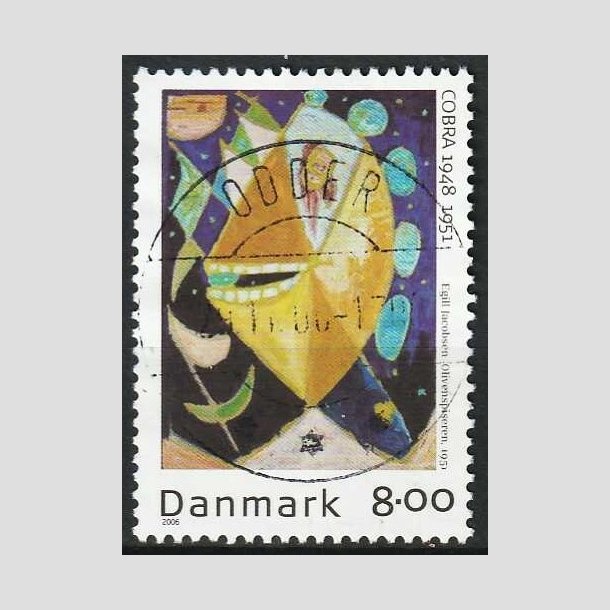 FRIMRKER DANMARK | 2006 - AFA 1487 - COBRA-malere - 8,00 Kr. flerfarvet - Pragt Stemplet Odder