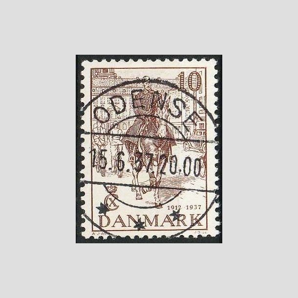 FRIMRKER DANMARK | 1937 - AFA 240 - Chr. X 25 re jubilum 10 re brun - Lux Stemplet Odense