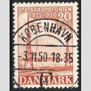 FRIMRKER DANMARK | 1950 - AFA 317 - Statsradiofonien 25 r - 20 re rd - Pragt Stemplet 