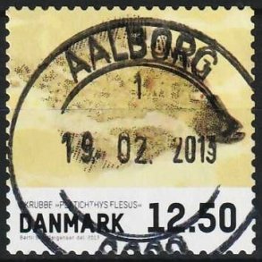 FRIMRKER DANMARK | 2013 - AFA 1728 - Fisk - 12,50 Kr. skrubbe - Pragt Stemplet Aalborg