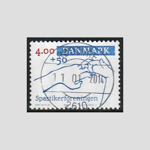 FRIMRKER DANMARK | 2000 - AFA 1263 - Spastikerforeningen - 4,00 Kr. + 50 re bl/rd - Pragt Stemplet