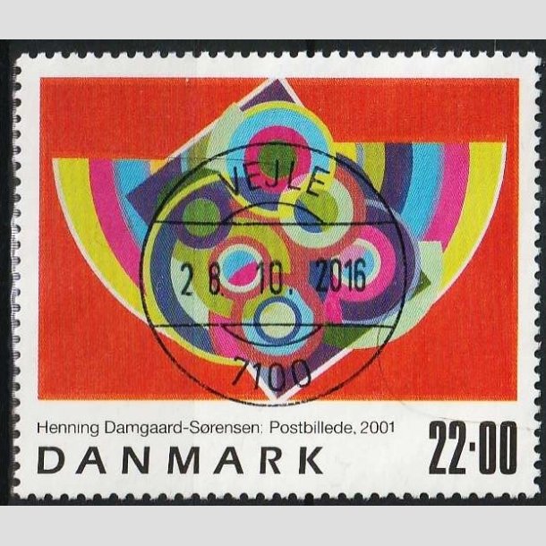 FRIMRKER DANMARK | 2001 - AFA 1293 - Frimrkekunst 4. - 22,00 Kr. Henning Damgaard-Srensen - Lux Stemplet Vejle