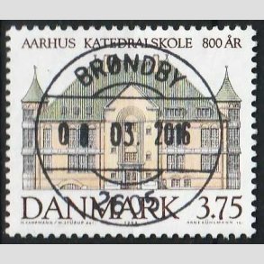 FRIMRKER DANMARK | 1995 - AFA 1084 - Aahus Katedralskole 800 r - 3,75 Kr. flerfarvet - Pragt Stemplet