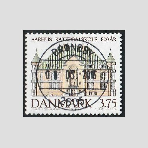FRIMRKER DANMARK | 1995 - AFA 1084 - Aahus Katedralskole 800 r - 3,75 Kr. flerfarvet - Pragt Stemplet