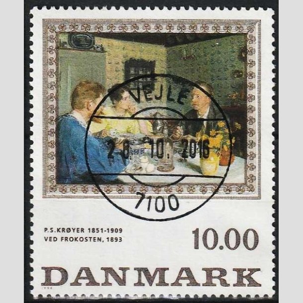 FRIMRKER DANMARK | 1996 - AFA 1131 - P.S Kryer - 10,00 Kr. flerfarvet - Pragt Stemplet Vejle
