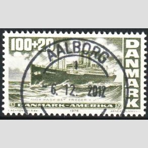 FRIMRKER DANMARK | 1976 - AFA 609 - Amerikanske uafhngighedserklring - 100 + 20 re grn - Pragt Stemplet