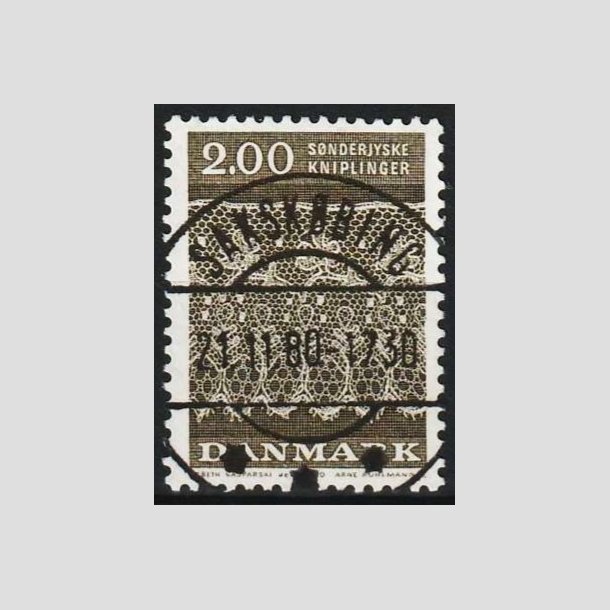 FRIMRKER DANMARK | 1980 - AFA 713 - Snderjyske kniplinger - 2,00 Kr. grbrun - Lux Stemplet Sakskbing