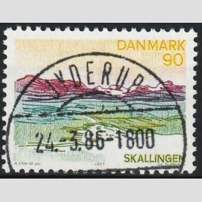 FRIMRKER DANMARK | 1977 - AFA 638 - Lansdel Sydjylland - 90 re flerfarvet - Pragt Stemplet