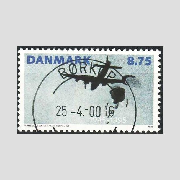 FRIMRKER DANMARK | 1995 - AFA 1093 - 50 ret for befrielsen - 8,75 Kr. flerfarvet - Pragt Stemplet Brkop